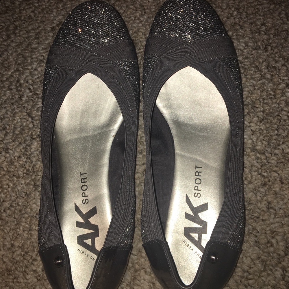 Anne Klein Sport Women’s Silver Gray Sparkle Flats